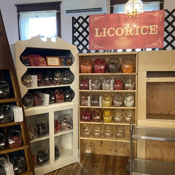 Cousin's Candy Shop - a display of liquor - Candy Stores Near Me - Virginia City, Montana