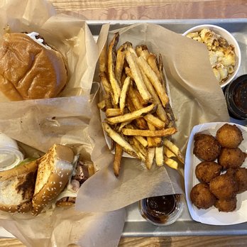 City Barbeque - Nashville Hot Chicken Sandwich More Cowbell 3-Cheese Baked Mac Hush Puppies Fresh-Cut Fries - Barbeque Near Me - Raleigh, North Carolina City Barbeque - Nashville Hot Chicken Sandwich More Cowbell 3-Cheese Baked Mac Hush Puppies Fresh-Cut Fries - Barbeque Near Me - Raleigh, North Carolina