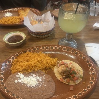 Taqueria Milagro - This is their Fish Street Taco with Rice and Beans & that margarita I mentioned - Mexican Near Me - San Jose, California Taqueria Milagro - This is their Fish Street Taco with Rice and Beans & that margarita I mentioned - Mexican Near Me - San Jose, California