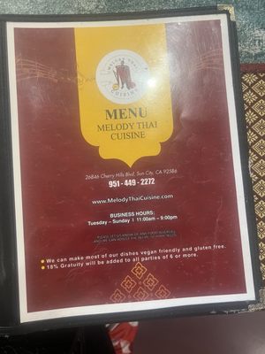 Menu photo 4 Melody Thai Cuisine Sun City, CA Menu photo 4 Melody Thai Cuisine Sun City, CA