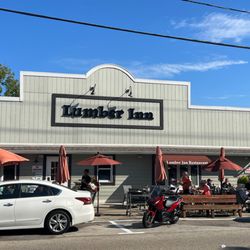 Lumber Inn - The front of the restaurant and patio seating