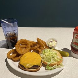 Zak’s Diner - Cheeseburger combo with Pepsi.