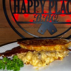 Happy Place BBQ - Mac n cheese grilled cheese.