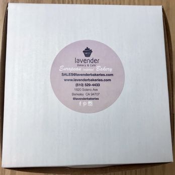 Lavender Bakery & Cafe' - Cute label on their box - Cafes Near Me - Berkeley, California