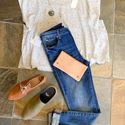Ethical Clothing - Outfit of the day. Grade and Gather top, STS Denim, Latico Leathers wallet, Fortress of Inca shoes, Pia's jewelry