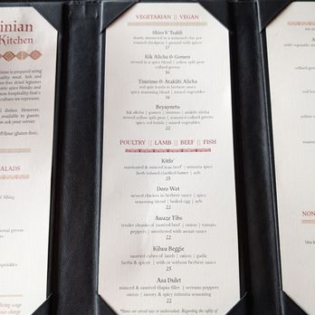 Abyssinian Kitchen - Menu - Ethiopian Near Me - Portland, Oregon