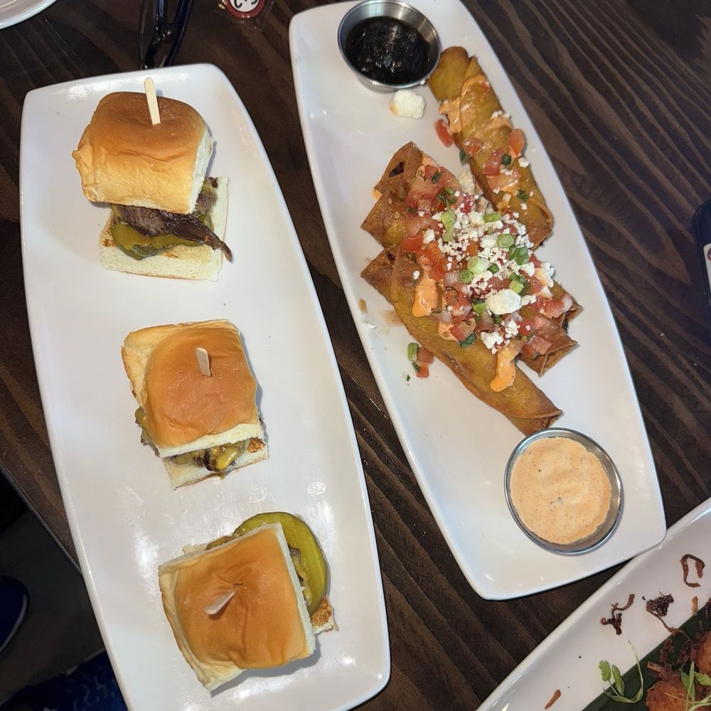 Finney's Crafthouse - Sliders and shrimp taquitos - New American Near Me - Brea, California