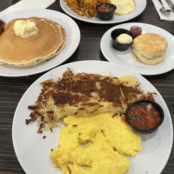 Off Street Cafe - 2 eggs scrambled came with hash browns and added pancakes. Great price and pancakes were delicious. - American Near Me - Cerritos, California Off Street Cafe - 2 eggs scrambled came with hash browns and added pancakes. Great price and pancakes were delicious. - American Near Me - Cerritos, California