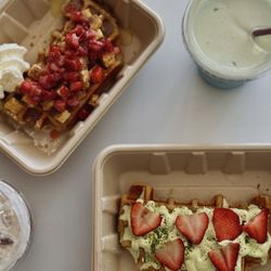 Urban Brew - Croffles (strawberry cheesecake and matcha cream)
