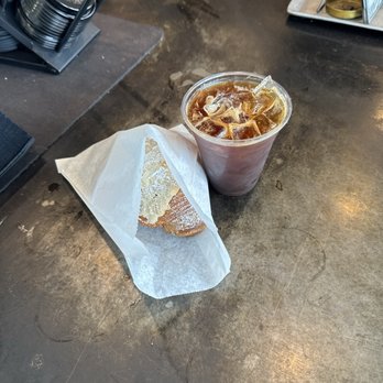 CAFE/5 - Almond croissant and iced Americano - Coffee & Tea Near Me - Los Angeles, California
