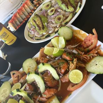 Sumabi - Prawns, callo de hacha and hot Cheetos roll. - Sushi Bars Near Me - Norco, California Sumabi - Prawns, callo de hacha and hot Cheetos roll. - Sushi Bars Near Me - Norco, California