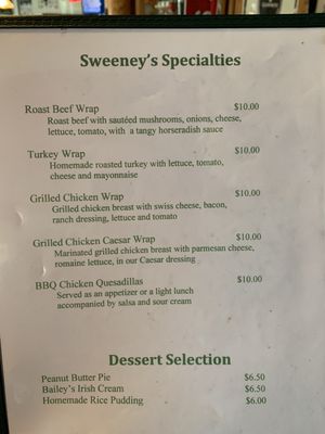 Menu photo 4 Sweeney's Irish Pub Walden, NY