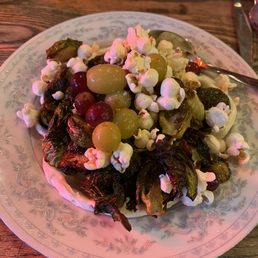 Brussel Sprouts. Pickled grapes! Popcorn! Nice.