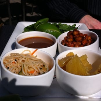 Solbar - Condiments for Lucky Pig (Pickled Pineapple, Mongolian Peanuts, Noodles, Dipping Sauce) - New American Near Me - Calistoga, California Solbar - Condiments for Lucky Pig (Pickled Pineapple, Mongolian Peanuts, Noodles, Dipping Sauce) - New American Near Me - Calistoga, California