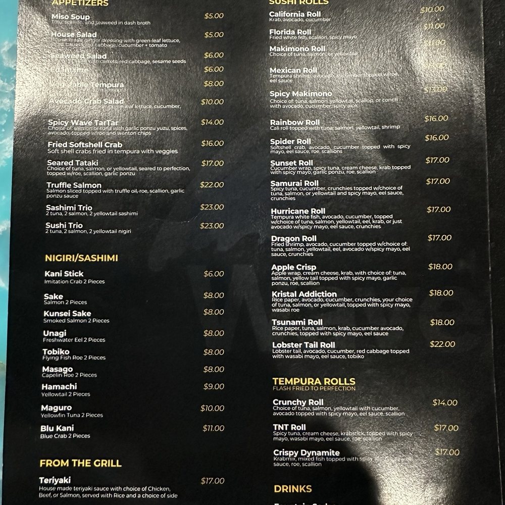 BluWave Sushi & Handroll Bar - Menu - Sushi Bars Near Me - Orlando, Florida
