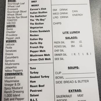 Caruso's Deli - Toppings, menu, add-ins - Delis Near Me - Salt Lake City, Utah Caruso's Deli - Toppings, menu, add-ins - Delis Near Me - Salt Lake City, Utah