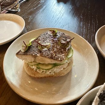 The Dorset - SOUSED MACKEREL  cucumber, wasabi peas, toasted crumpet - British Near Me - Toronto, Ontario