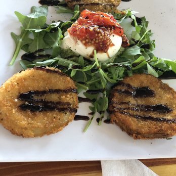 Caps On The Water - Fried Green Tomato Caprese - Seafood Near Me - St Augustine, Florida Caps On The Water - Fried Green Tomato Caprese - Seafood Near Me - St Augustine, Florida