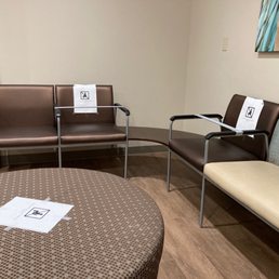 Covid situation - social distancing in the waiting area Covid situation - social distancing in the waiting area