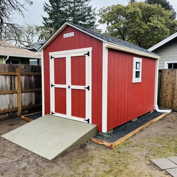 Gold shed - 8x12 shed with cement ramp - General Contractors Near Me Gold shed - 8x12 shed with cement ramp - General Contractors Near Me