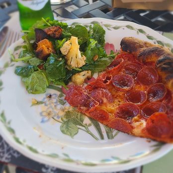 Thunderbolt Pizza - Pepperoni pizza and roasted root salad - Pizza Near Me - Long Beach, California Thunderbolt Pizza - Pepperoni pizza and roasted root salad - Pizza Near Me - Long Beach, California