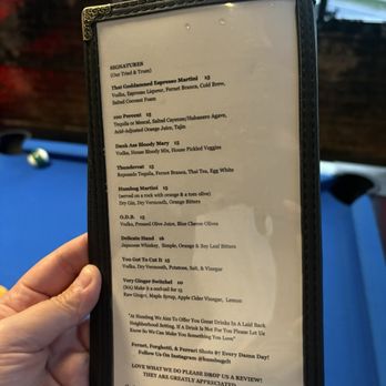 Humbug - Menu - Cocktail Bars Near Me - Charlotte, North Carolina