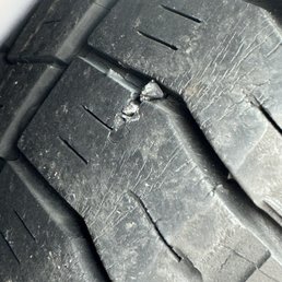 Metal in tire.