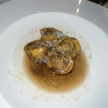 Babbo - Beef Cheek Ravioli with brown butter instead of liver sauce - Italian Near Me - New York, New York Babbo - Beef Cheek Ravioli with brown butter instead of liver sauce - Italian Near Me - New York, New York