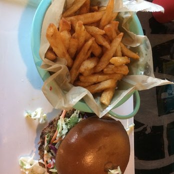 The Pan - name escapes me, but it's a dog's name, and Thai Turkey Burger. Thin and DRY. DRY!!!! - Breakfast & Brunch Near Me - Lomita, California The Pan - name escapes me, but it's a dog's name, and Thai Turkey Burger. Thin and DRY. DRY!!!! - Breakfast & Brunch Near Me - Lomita, California