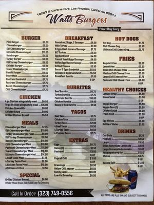 Menu photo 4 Watts Burgers Los Angeles, CA Menu photo 4 Watts Burgers Los Angeles, CA