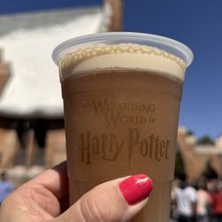 Destination Magic - Holding a beer at the wing world of Harry Potter universal Studios