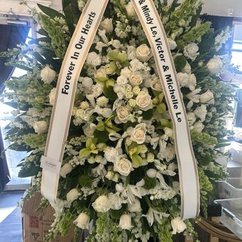 The Flower Boutique - Funeral Standing Spray Arrangement - Florists Near Me - Westminster, California The Flower Boutique - Funeral Standing Spray Arrangement - Florists Near Me - Westminster, California