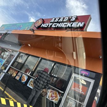 Asad’s Hot Chicken - a reflection in the window of a car - Chicken Shop Near Me - Burlington, New Jersey