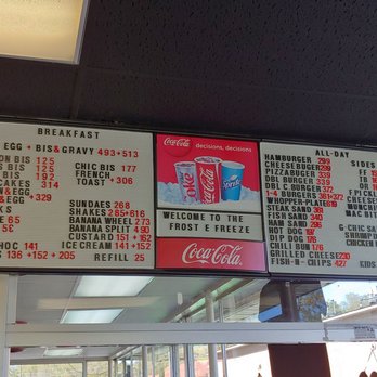 Frostee Freeze - Menu - breakfast, too! - Fast Food Near Me - New Tazewell, Tennessee