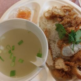 Kao Mon Gai Tod,  roughly translates to "disappointing chicken."  It took them an hour to make