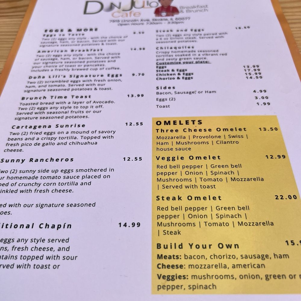 Don Julio Cafe - Breakfast & Brunch Near Me - Skokie, Illinois