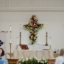Apostles By-the-Sea Anglican Church - The beautiful, Easter cross created by Ashley!