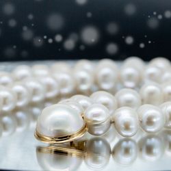L.F. George Jewelry - 14k gold natural pearls necklace