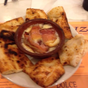 Sempre Pizza - Scugnizziella (€3) - Scamorza cheese and speck baked in the oven, accompanied by baked pizza dough ... BUONISSIMO! - Pizza Near Me - Naples, NA