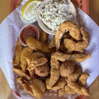 Feed Barn - Fish and shrimp were perfectly cooked!!! - New American Near Me - Bryan, Texas