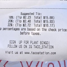 Tip? For what? 18% bruhv! We need need stop this trend of tipping. Every dollar I tip takes away food from my family. Think about that. Tip? For what? 18% bruhv! We need need stop this trend of tipping. Every dollar I tip takes away food from my family. Think about that.