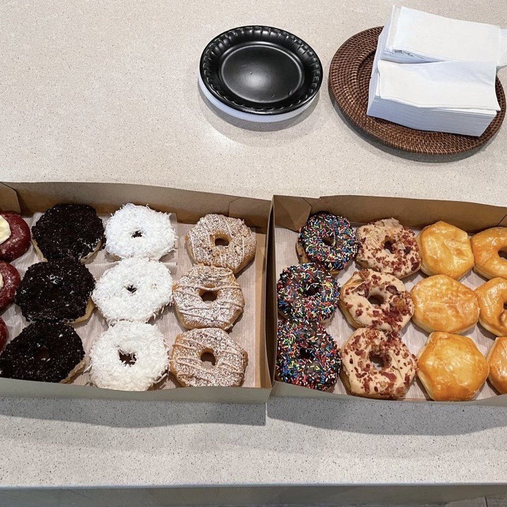 Heavenly Donuts - Red velvet, chocolate glazed, coconut, French toast, cookies and cream, maple bacon, cream filled, and original glazed. - Donuts Near Me - Portland, Oregon
