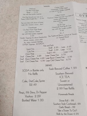 Menu photo 2 Castle Rock Restaurant Jesse, WV