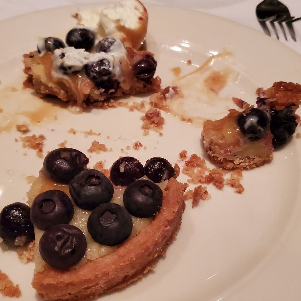 Higgins Restaurant - 1 of two desserts, This was a blueberry tart - French Near Me - Portland, Oregon Higgins Restaurant - 1 of two desserts, This was a blueberry tart - French Near Me - Portland, Oregon