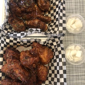 Kore Chicken - Half and half chicken. Radishes on the side. - Korean Near Me - Markham, Ontario