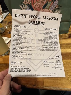 Menu photo 1 Decent People Taproom Suffolk, VA Menu photo 1 Decent People Taproom Suffolk, VA