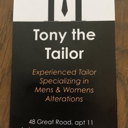Tony the Tailor - Tony's business card. He also works on the mainland.