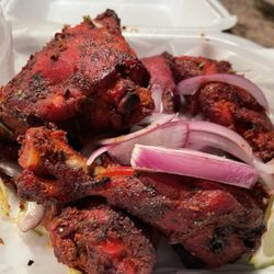Hyderabad Biryani - Tandoori Chicken = Fyre. That is spelled correctly.