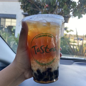 Tastea - lychee peachee w/ original boba ($5.10) - Coffee & Tea Near Me - Sacramento, California