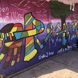 Open Your Mind//Heart mural - Marching candy canes.